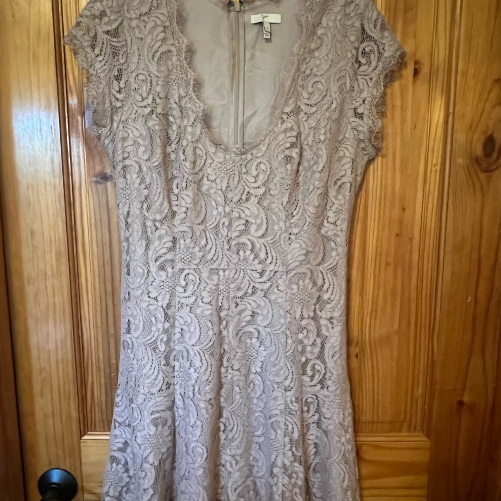 Joie Eshe Fit Flare Lace Dress in Steel Gray